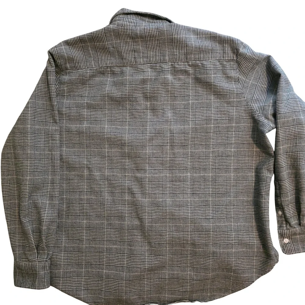 Frank & Eileen relax Button Shirt Women XL Grey Plaid Glen Check Woven in Italy - Picture 3 of 12